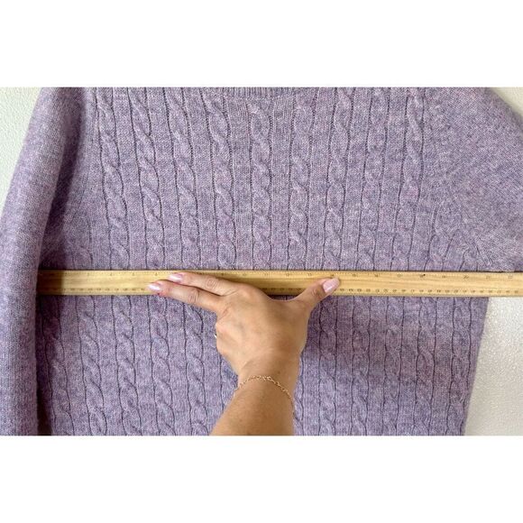 J. Crew Cable Knit Women's 100% Wool Pullover Mauve Sweater Medium - Picture 10 of 11